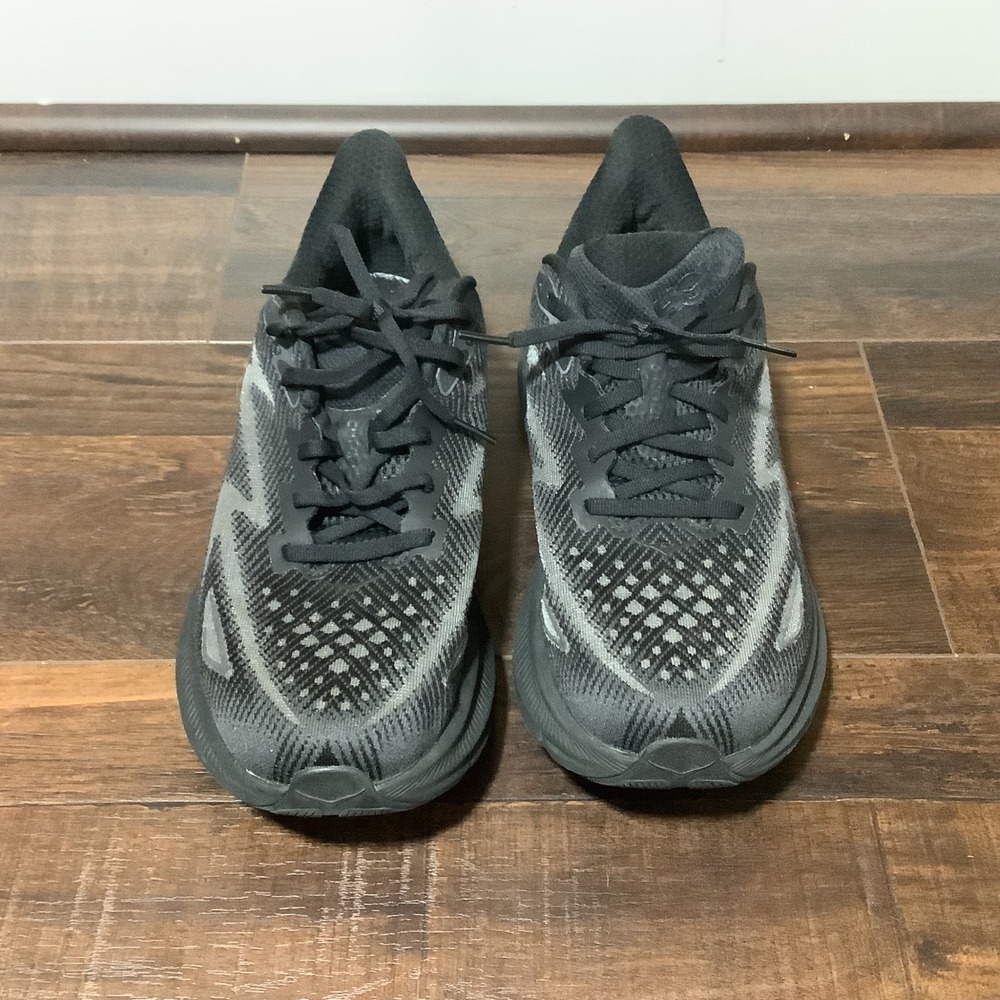 Hoka Clifton 9 Wide Black Black Running Shoes Womens 10D 1132211 BBLC Sneaker - Picture 2 of 9